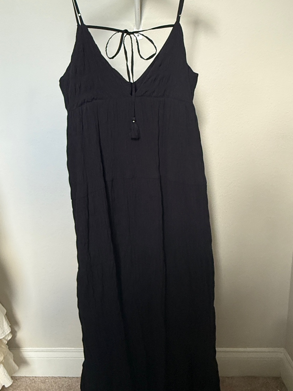 Boden Black V-Neck Tiered Maxi Dress  100% Cotton- Women - Picture 4 of 5